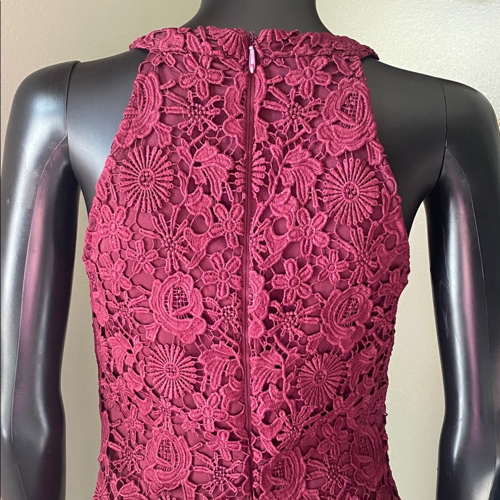 Lulu's Burgundy Lace Mini Dress - Picture 10 of 13